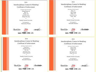 新葡京官网学生在2018年美国大学生数学建模竞赛中取得佳绩