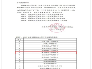新葡京官网图书馆荣获省高校图书馆2018年度先进集体荣誉称号