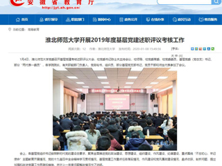 【安徽教育网】：3003新葡官方网站开展2019年度基层党建述职评议考核工作