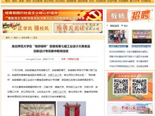 【中国高校之窗】：3003新葡官方网站在“杨府锦杯”安徽省第七届工业设计大赛食品创新设计专项赛中取得佳绩